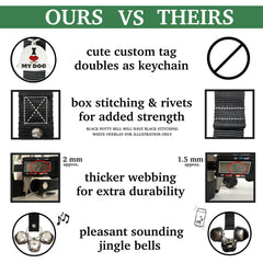 Caldwell's doorbell for dogs fits all breeds in black, versatile training tool.