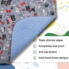 Caldwell's Potty Pad in a puppy playpen demonstrates versatile potty mat use.