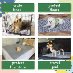 Caldwell's Potty Pad with waterproof layer keeps floors dry during accidents.