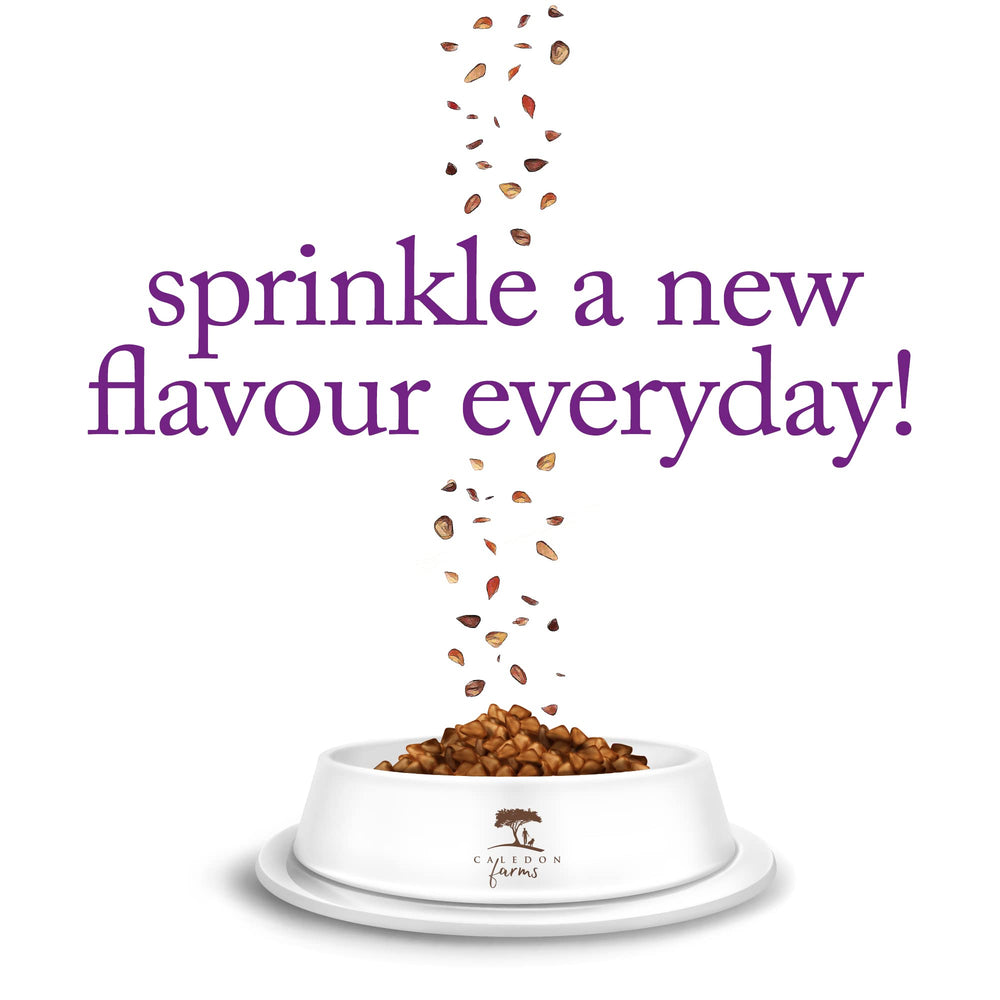 Caledon Farms Chicken Sprinkles Topper front-label view shows clear ingredients and purpose
