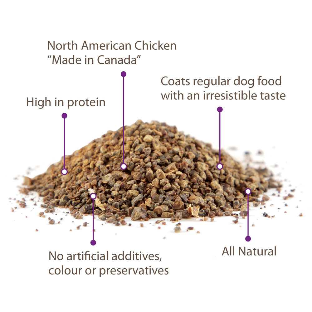 Caledon Farms Chicken Sprinkles Topper pouring-ready packaging highlights convenient topping option