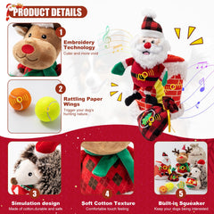 Calibonbon hedgehog with holiday ball plush invites gentle chewing and fetch fun