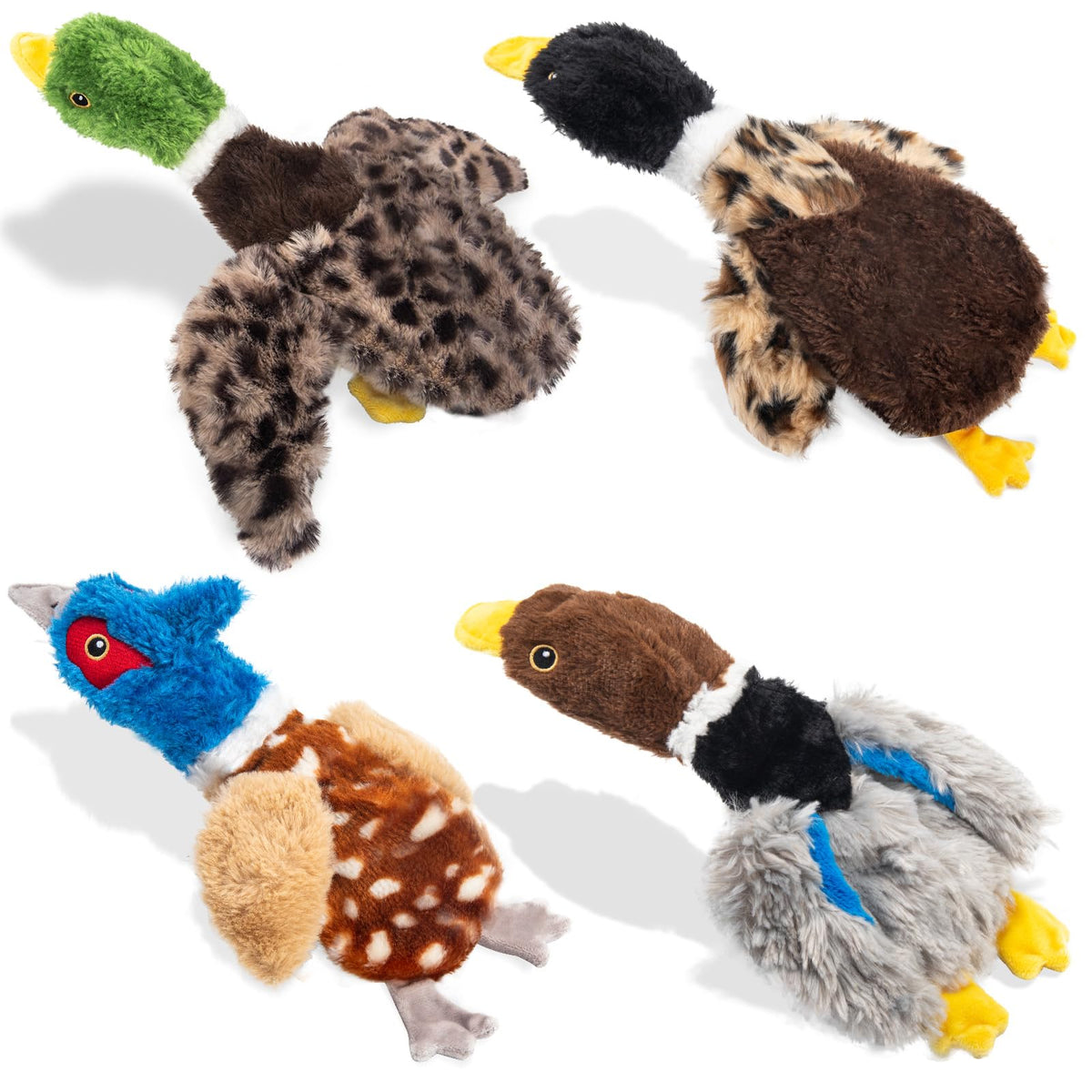 Calibonbon dog squeaky duck toy with durable plush for active play