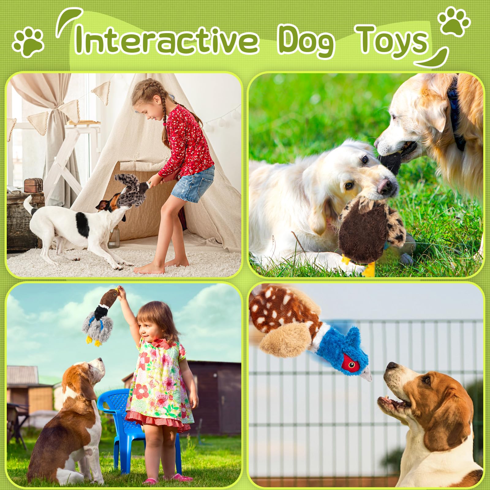 Calibonbon dog squeaky goose toy with soft plush for cuddle-and-play