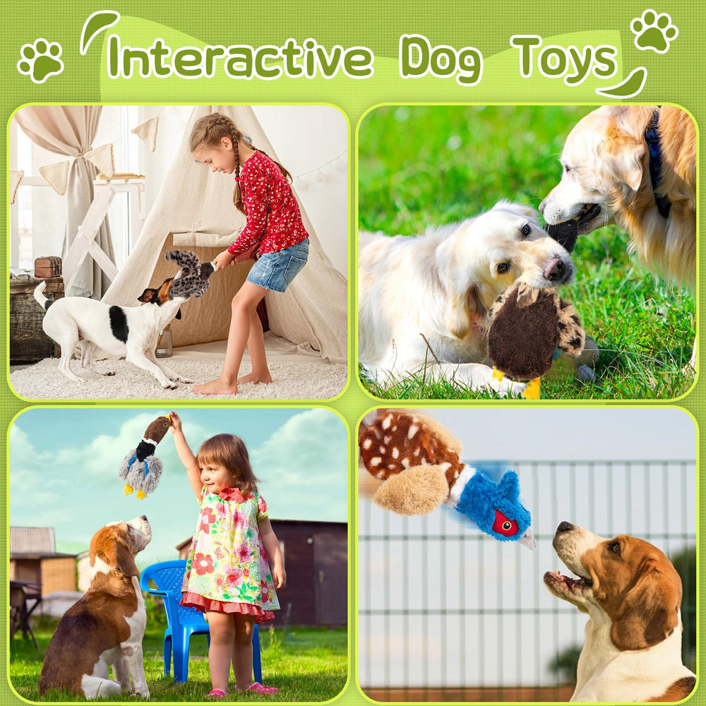Calibonbon dog squeaky goose toy with soft plush for cuddle-and-play