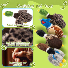 Calibonbon dog squeaky pheasant toy with safe plush for interactive training
