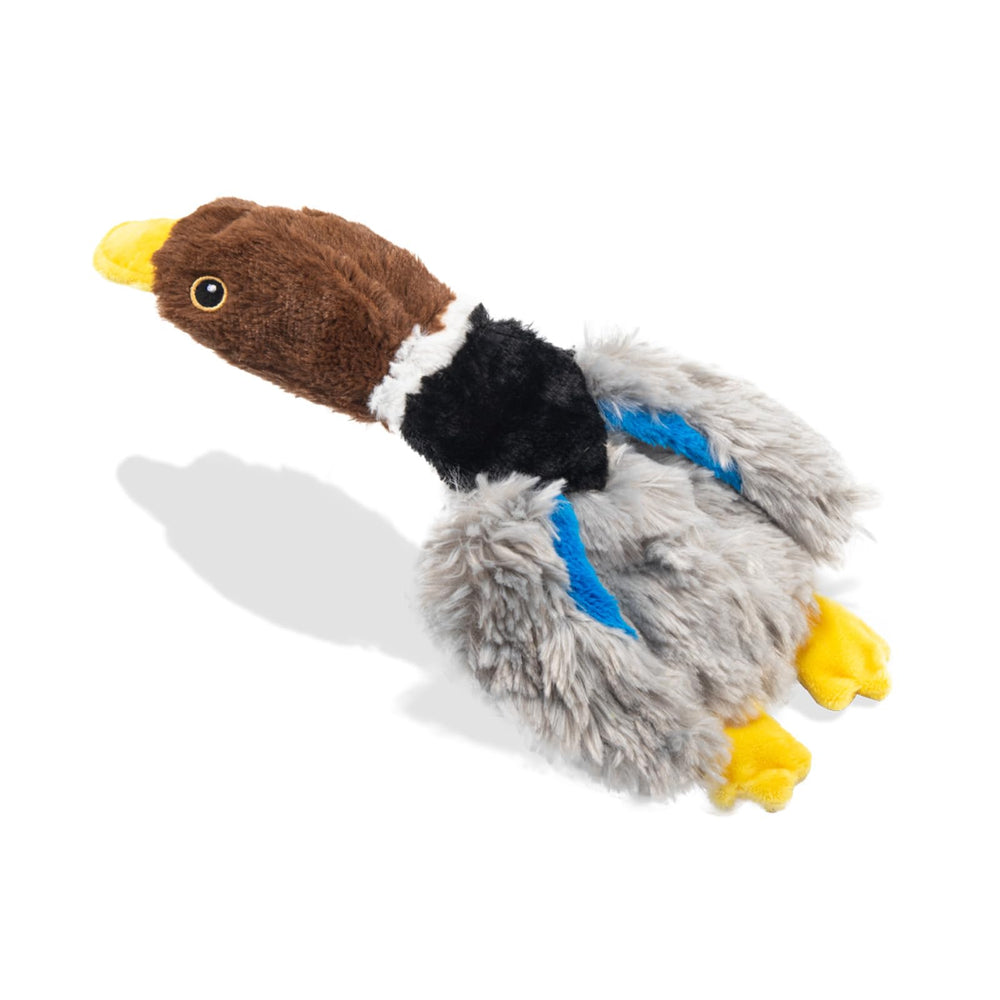 Calibonbon Extra-Plush Duck Toy closeup showing dual squeakers for interactive play.