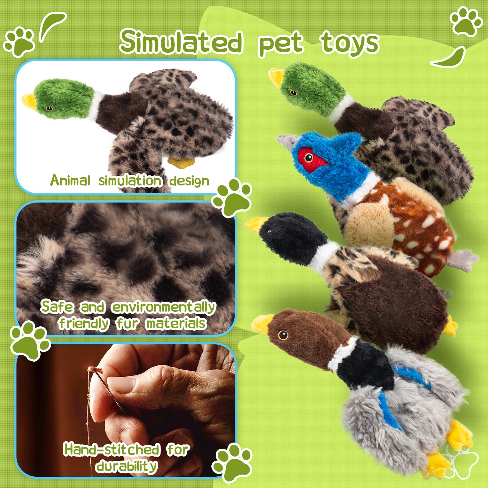 Calibonbon Hypoallergenic Duck Toy ideal for puppies to seniors seeking gentle chew.