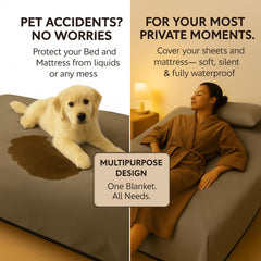 Callarome Waterproof Blanket waterproof inner lining blocks moisture to protect surfaces.