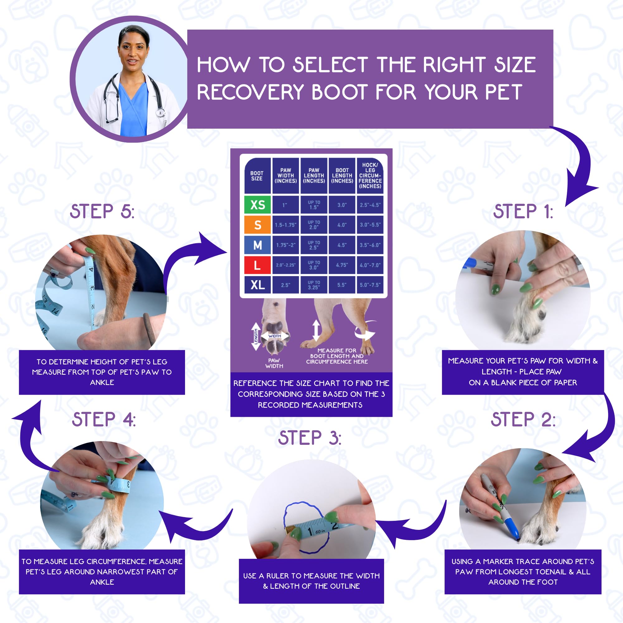 Calm Paws Recovery Boot durable base protects paws on rough surfaces.