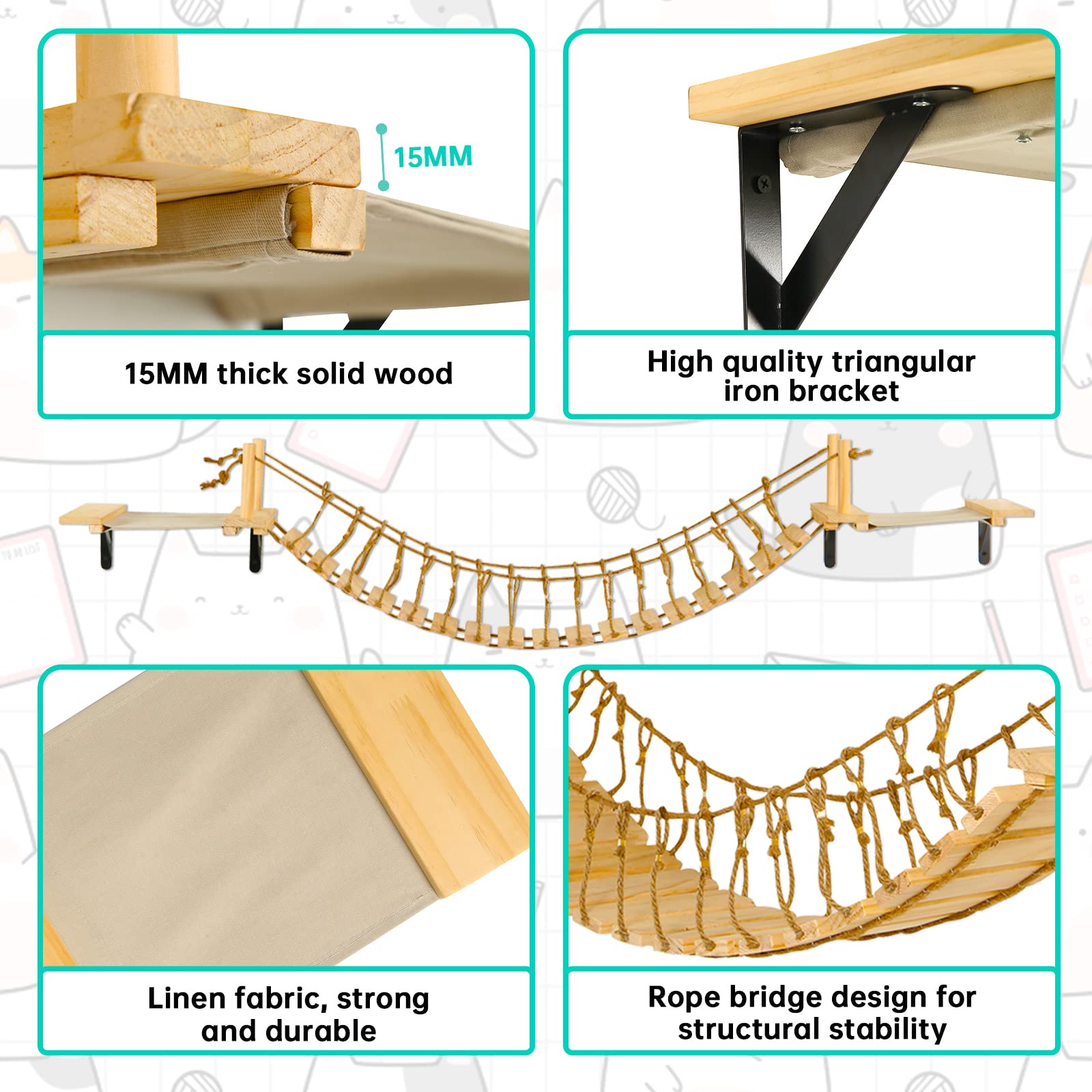 Calmbee iron-wood structure delivers durable, stable support for active cats.