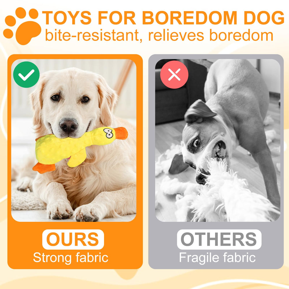 Calming Ducks Dog Toy quacking sound attracts curiosity during playtime