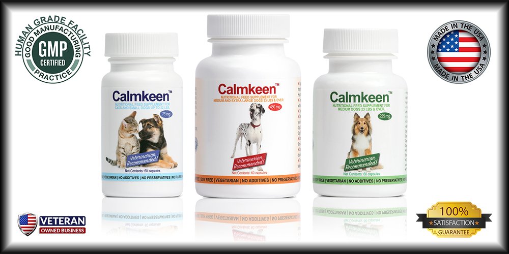 Calmkeen 60-count packaging image shows budget-friendly pet calm support