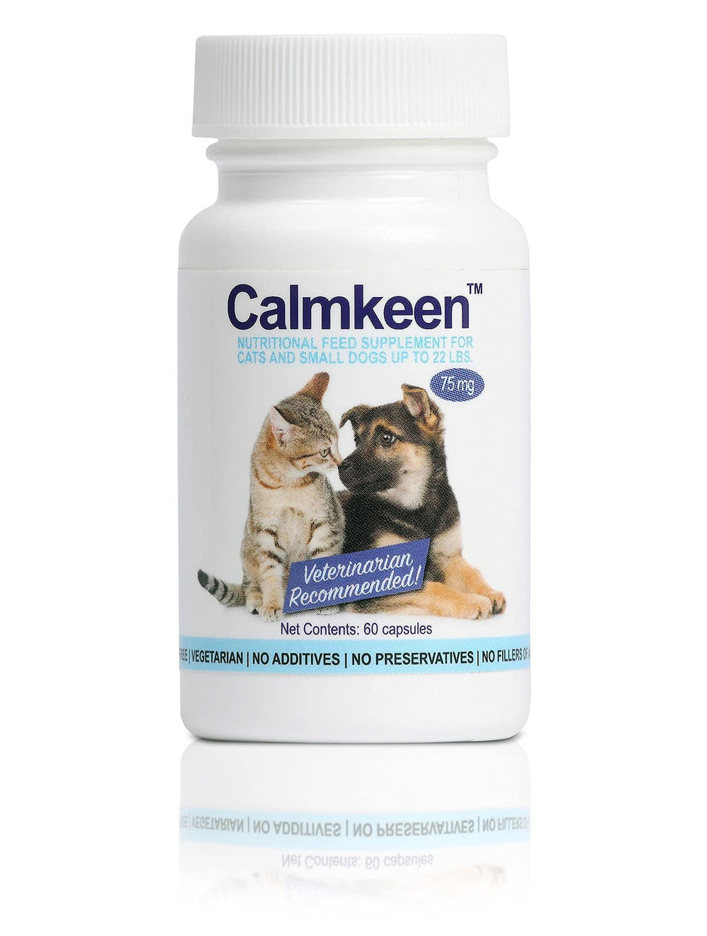 Calmkeen bottle-front view supports gentle stress relief for small dogs and cats