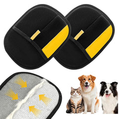 Calmorazen pet hair removal glove on hand removes fur quickly from fabrics.