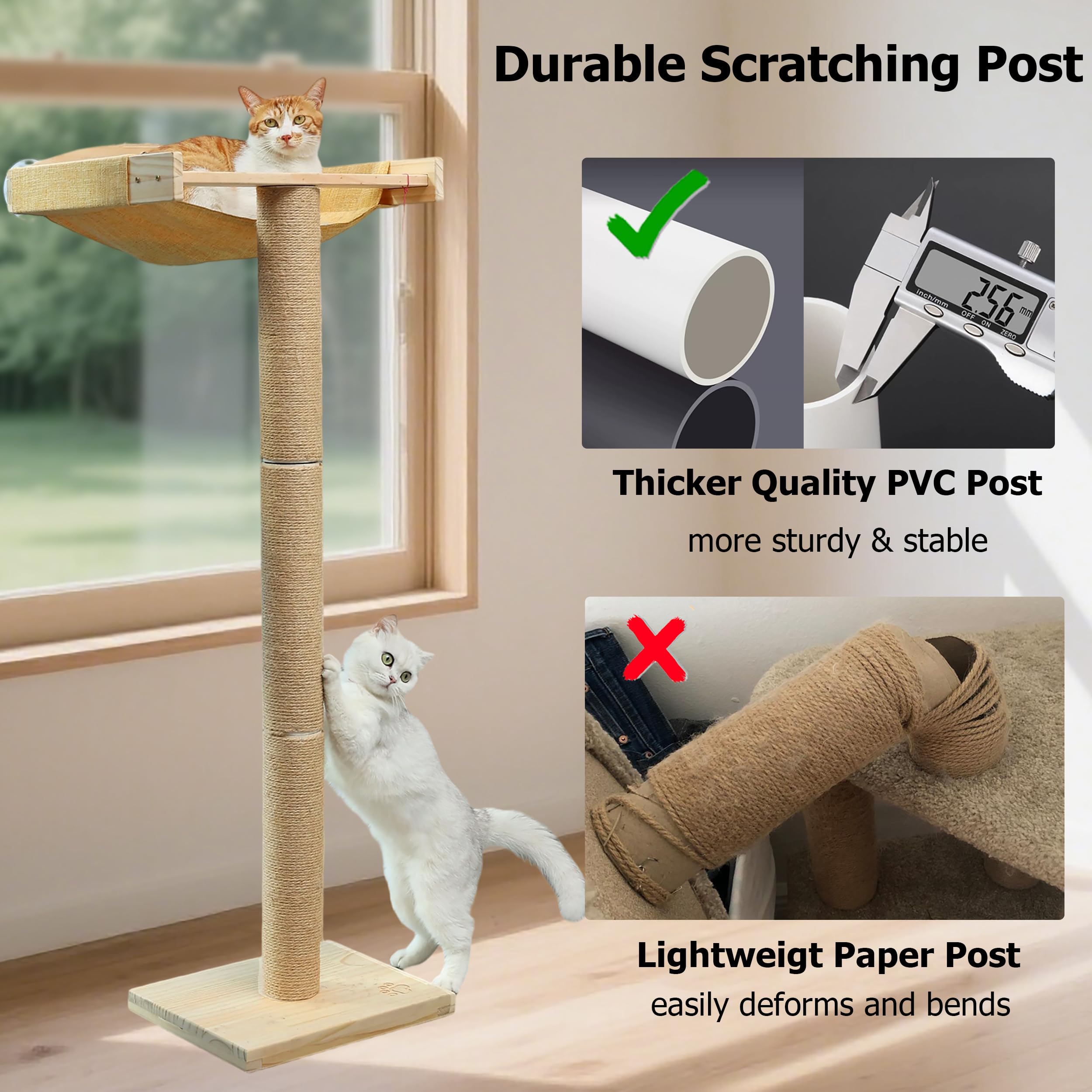 Caloreduce cat window perch stands 46 inches tall for versatile window viewing.