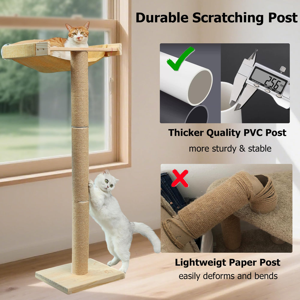 Caloreduce cat window perch stands 46 inches tall for versatile window viewing.