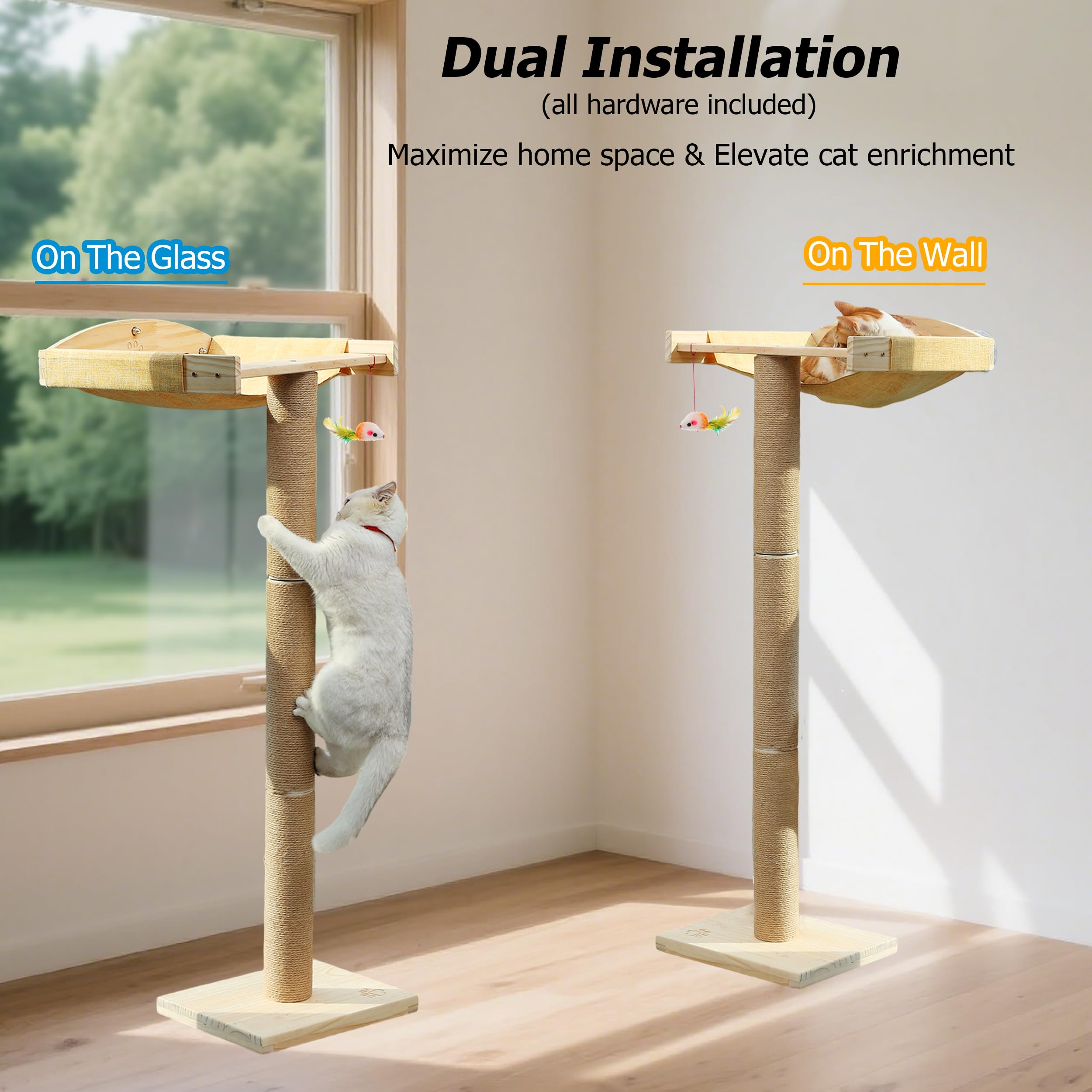 Caloreduce PVC scratching post is integrated for safe scratching and stretching.