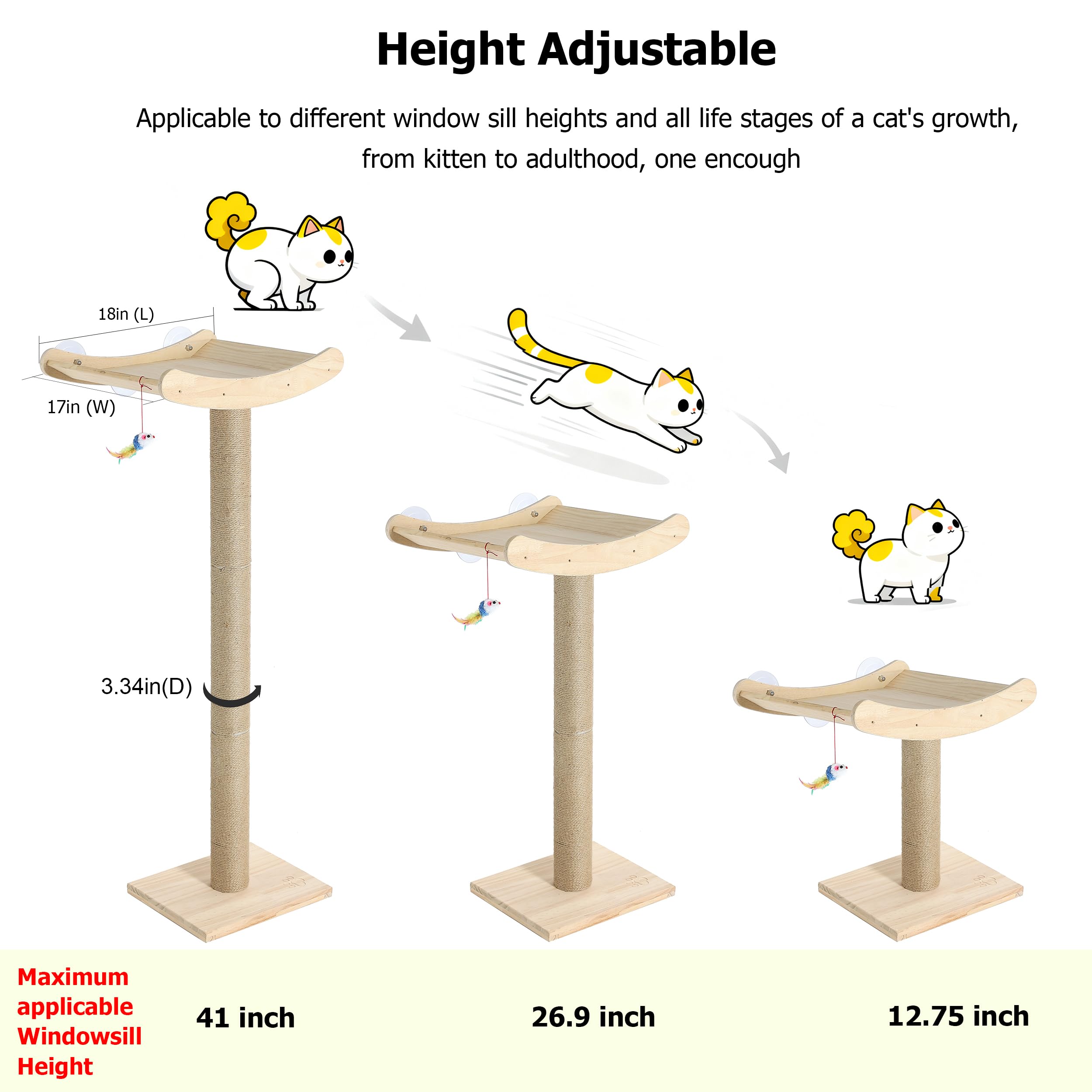 Caloreduce wood-tree-bed pine wood provides a sturdy resting surface for cats.