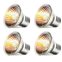 CALPALMY 4-Pack 50W UV bulbs packshot showing basking lighting for reptiles.