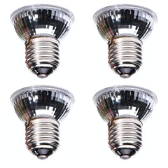 CALPALMY 4-Pack 50W UV bulbs tank-setup illustrating warm glow above a terrarium.