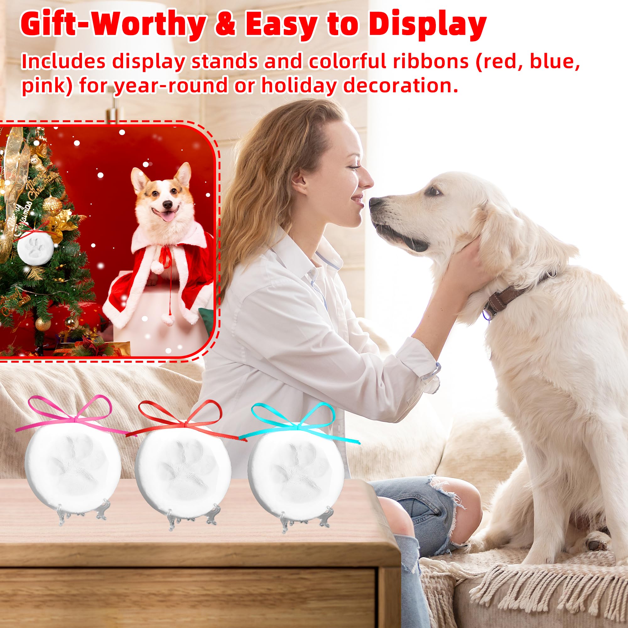 CALPALMY display stands with ribbons offer easy, decorative presentation.