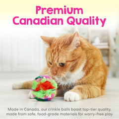 Cancor Innovations Jumbo Cat Crinkle Ball crinkle sound promotes engagement and exercise