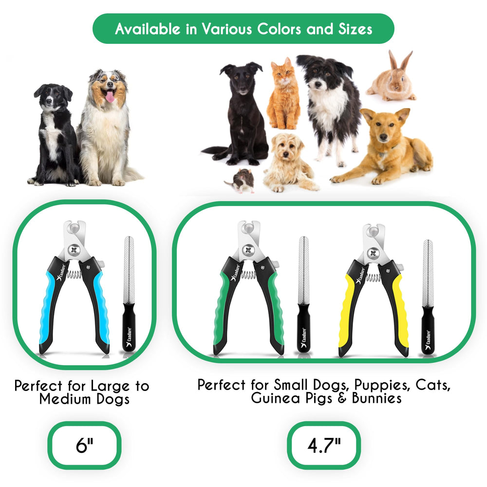 Candure dog nail clippers green safe-cutting guard supports safer trims.