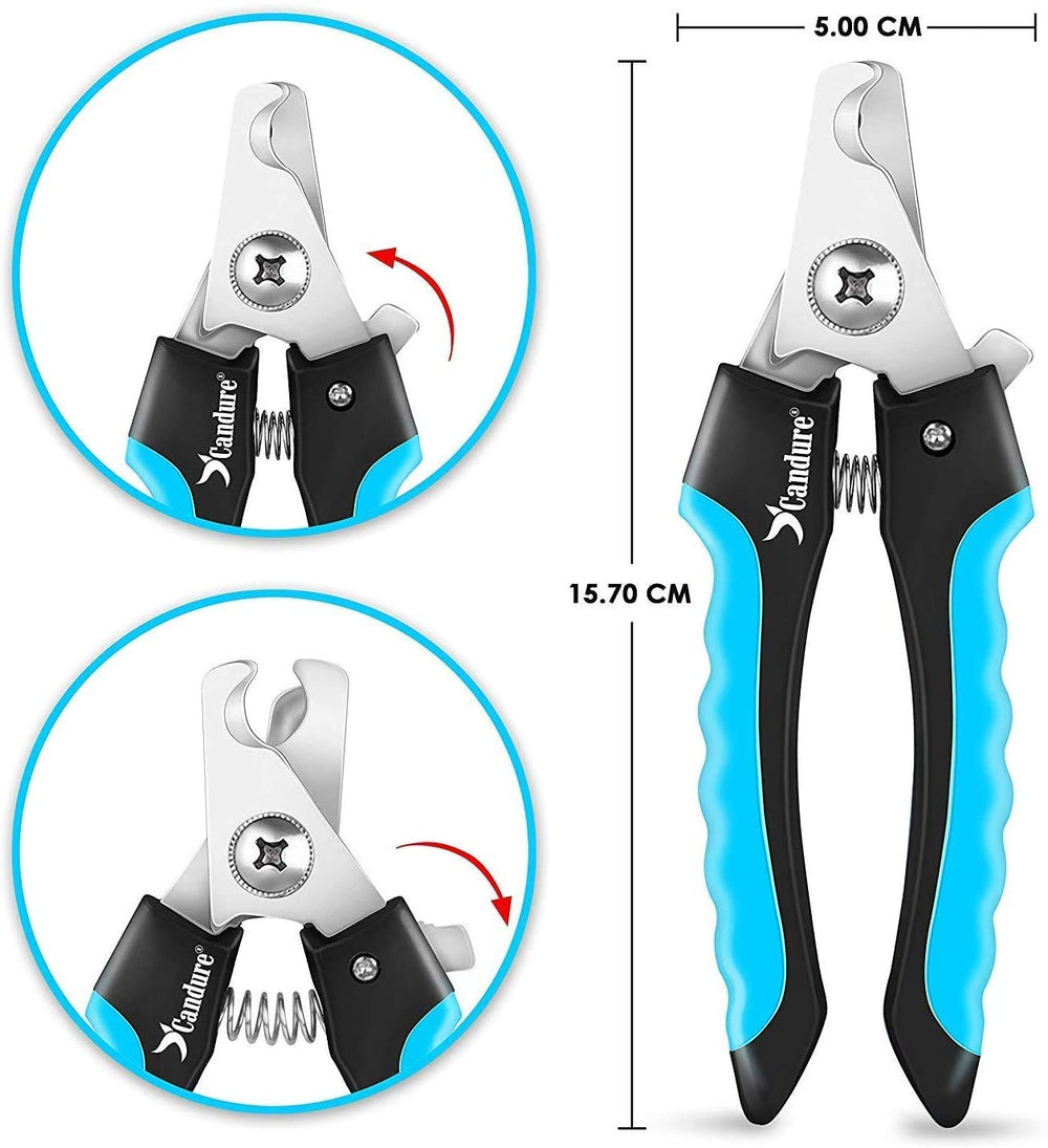 Candure nail trimmer shows safety guard preventing over-cutting during trims.