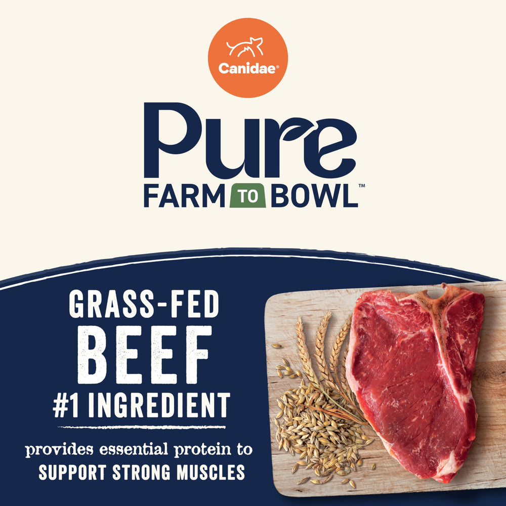 CANIDAE Pure Farm a Cuenco con una lista corta de ingredientes clave.
