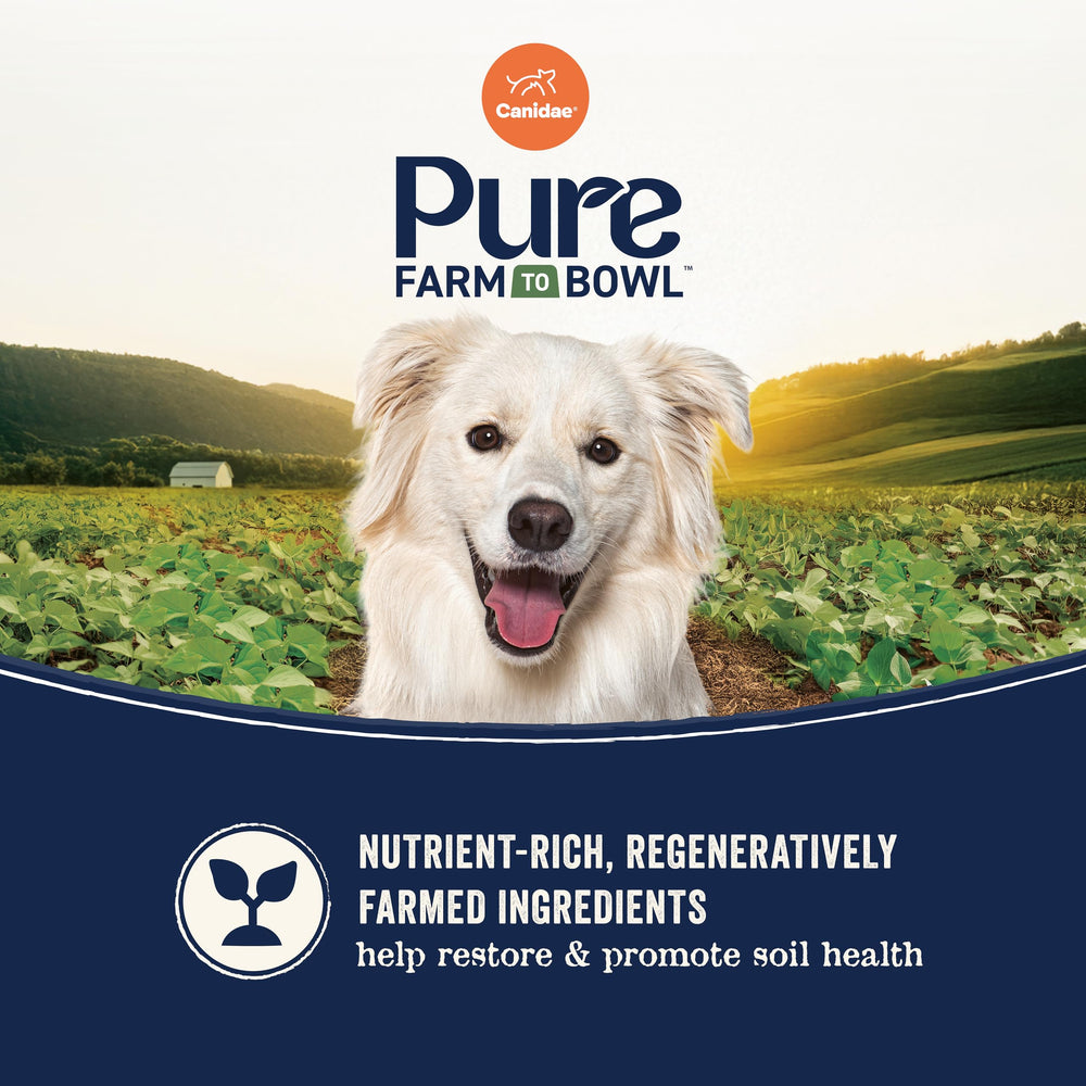 CANIDAE Pure Farm to Bowl brown rice ingredients support steady energy
