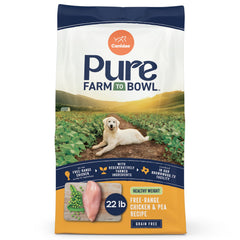 CANIDAE Pure Farm to Bowl free-range chicken kibble boosts lean muscle and weight management.