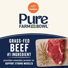 Canidae Pure Farm to Bowl small-batch cooking stamp indicates quality.