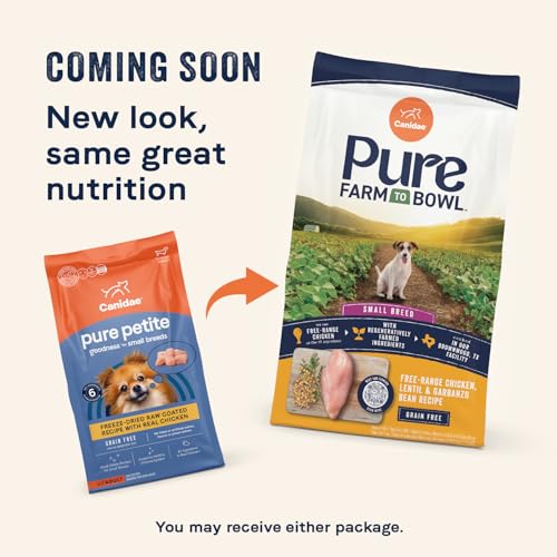 Canidae Pure Petite freeze-dried chicken coating enhances flavor for picky small dogs