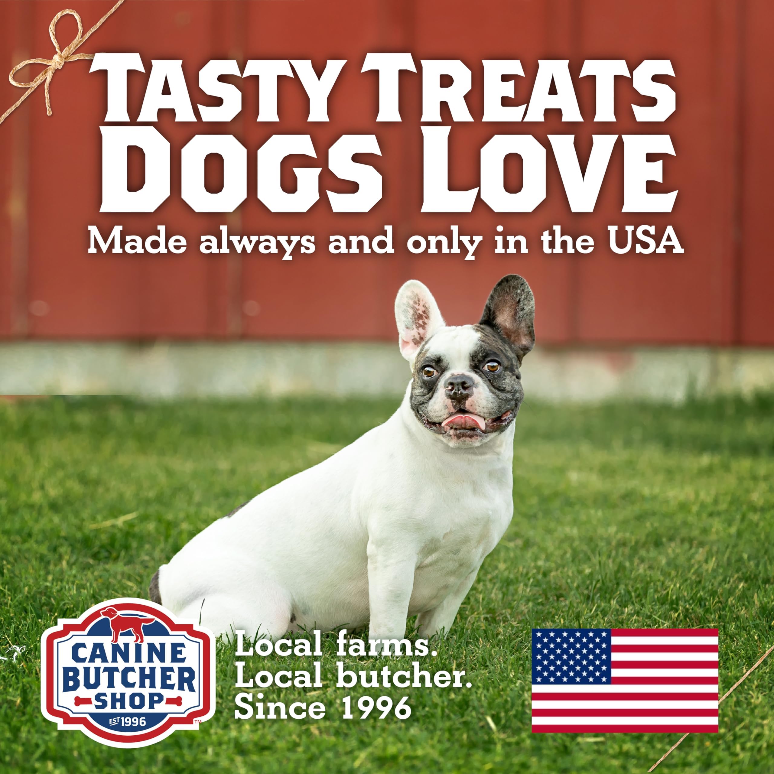 Canine Butcher Shop texture closeup shows chewy tendon texture for dog enjoyment