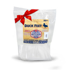 Canine Butcher Shop duck feet pack-90 closeup shows natural texture for satisfying chew sessions.