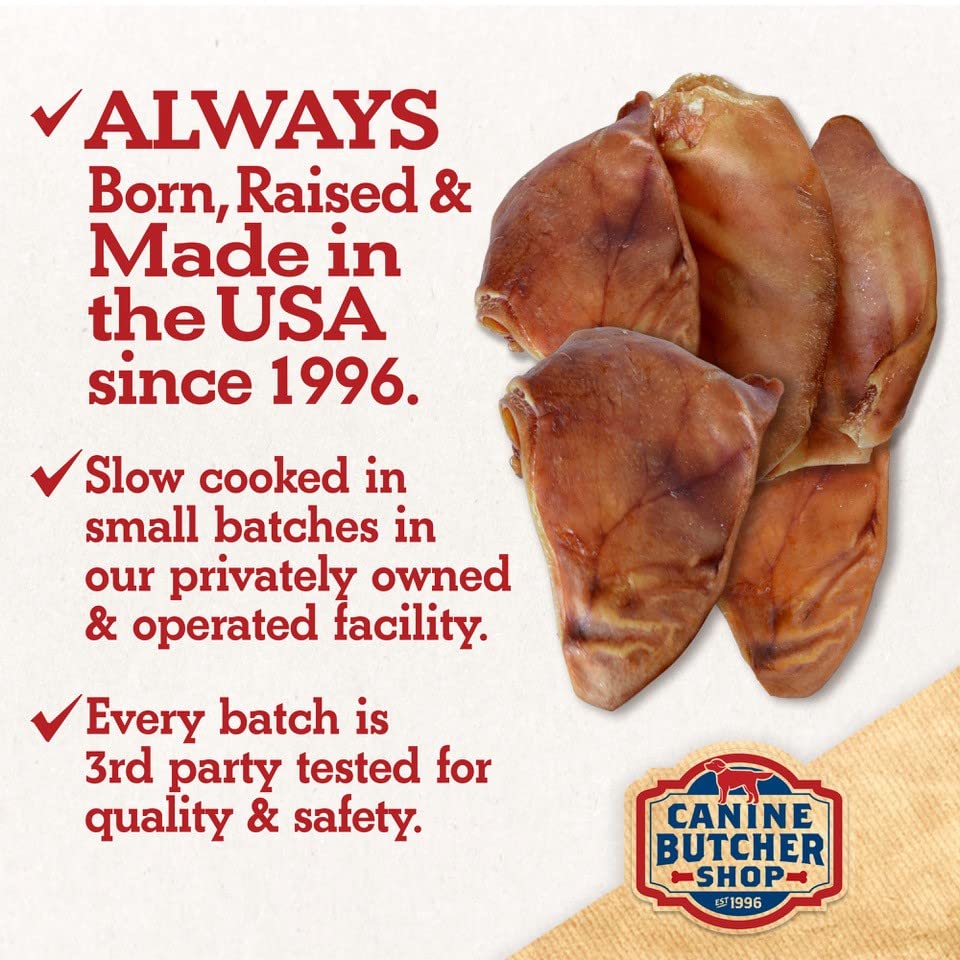 Canine Butcher Shop slow-cooked ears oven: premium texture for satisfying chews.