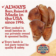 Canine Butcher Shop slow-cooked ears oven: premium texture for satisfying chews.