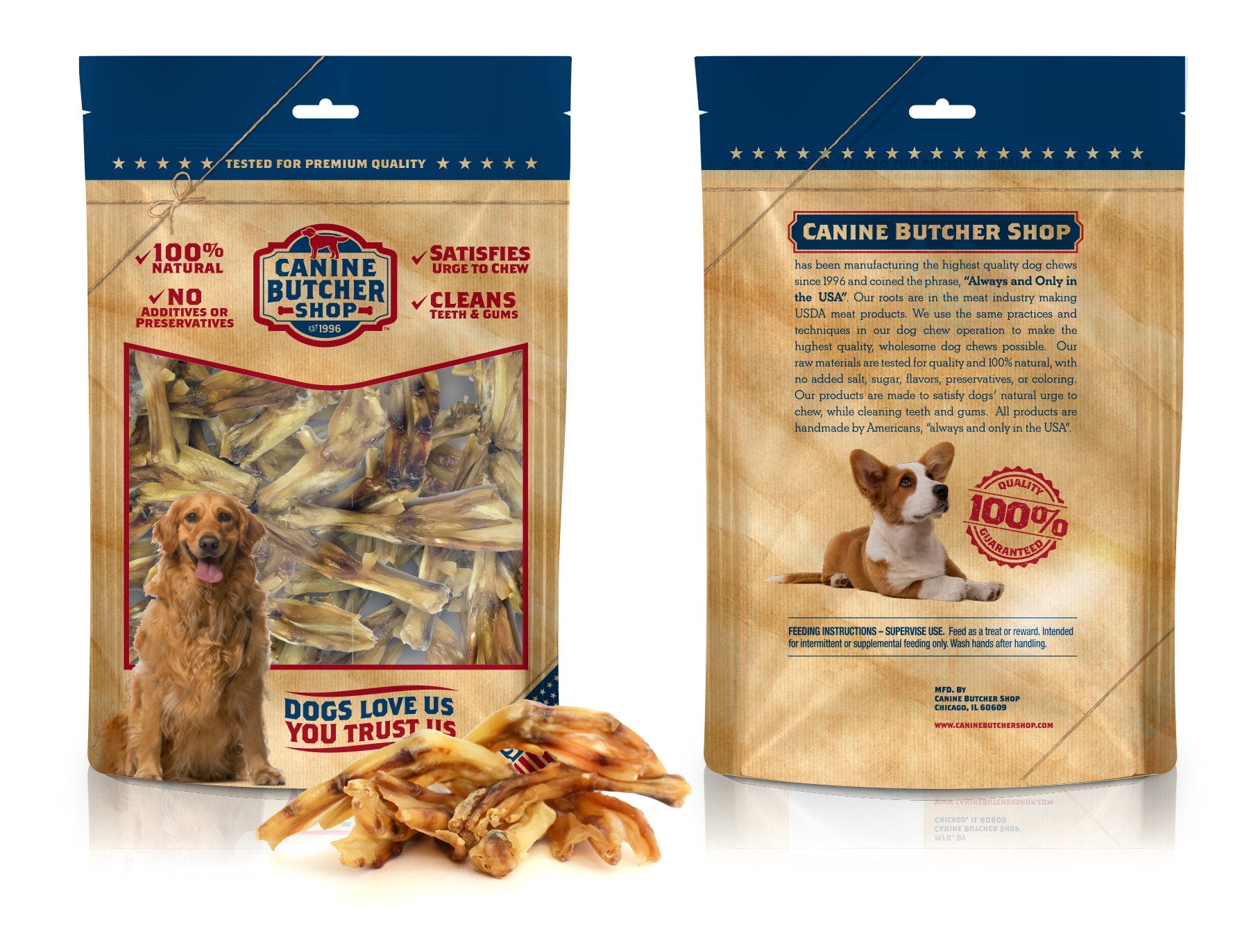 Canine Butcher Shop duck feet close-up – crunchy texture dogs crave
