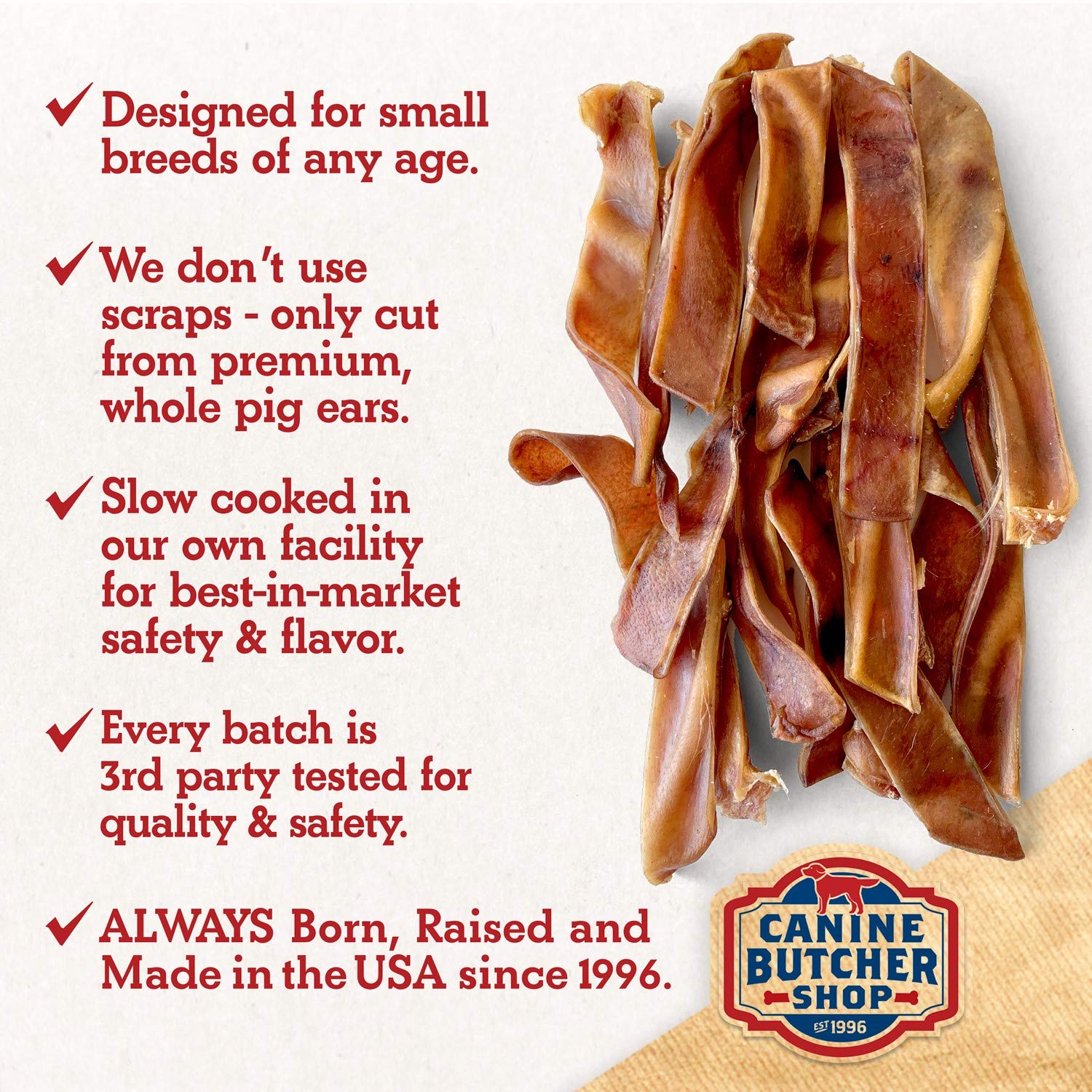 Canine Butcher Shop handmade dog chews conveying artisanal quality