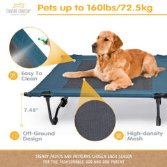 CANINE CANYON 47inch elevated bed canopy attached provides shade for outdoor cuddling