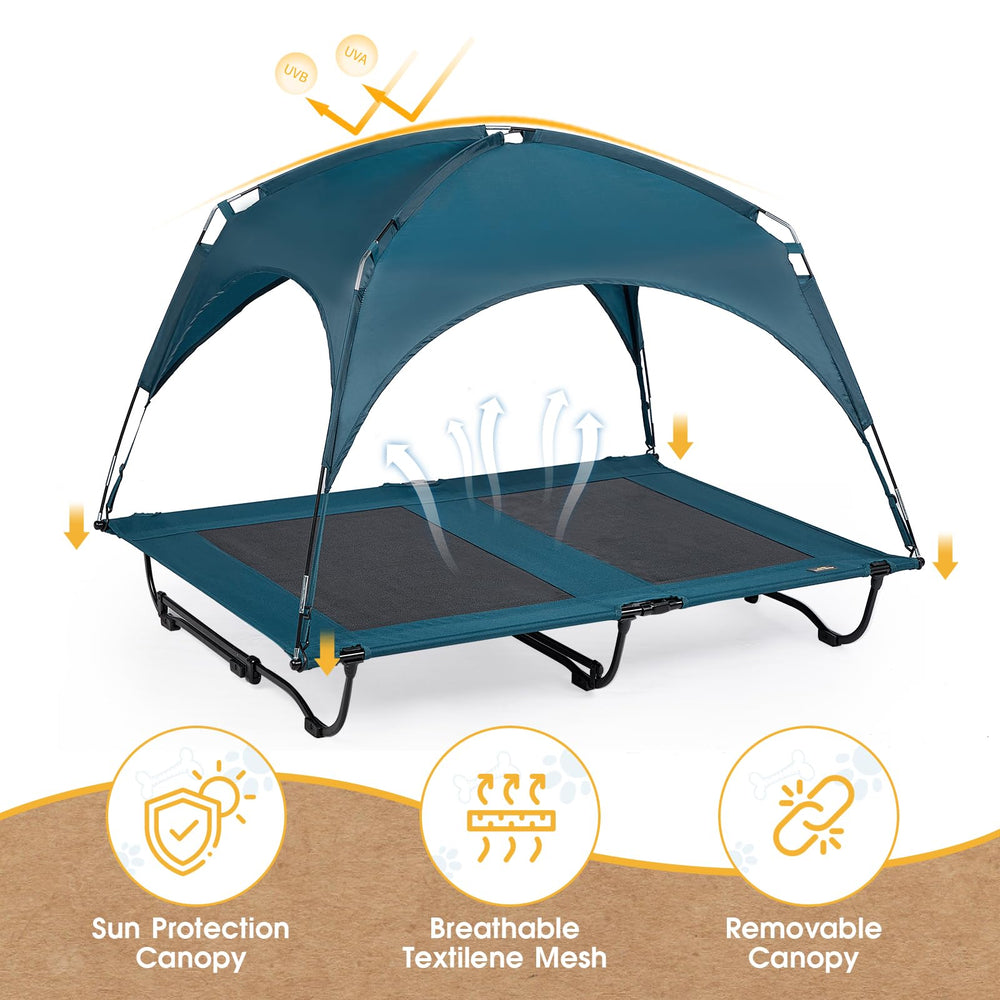 CANINE CANYON 47inch elevated bed washable mesh emphasizes easy cleaning after play