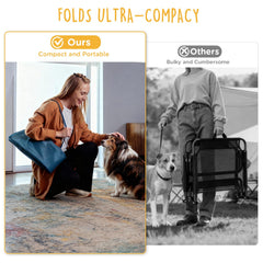 CANINE CANYON folding-raised-dog-bed portable and packable for quick trips.