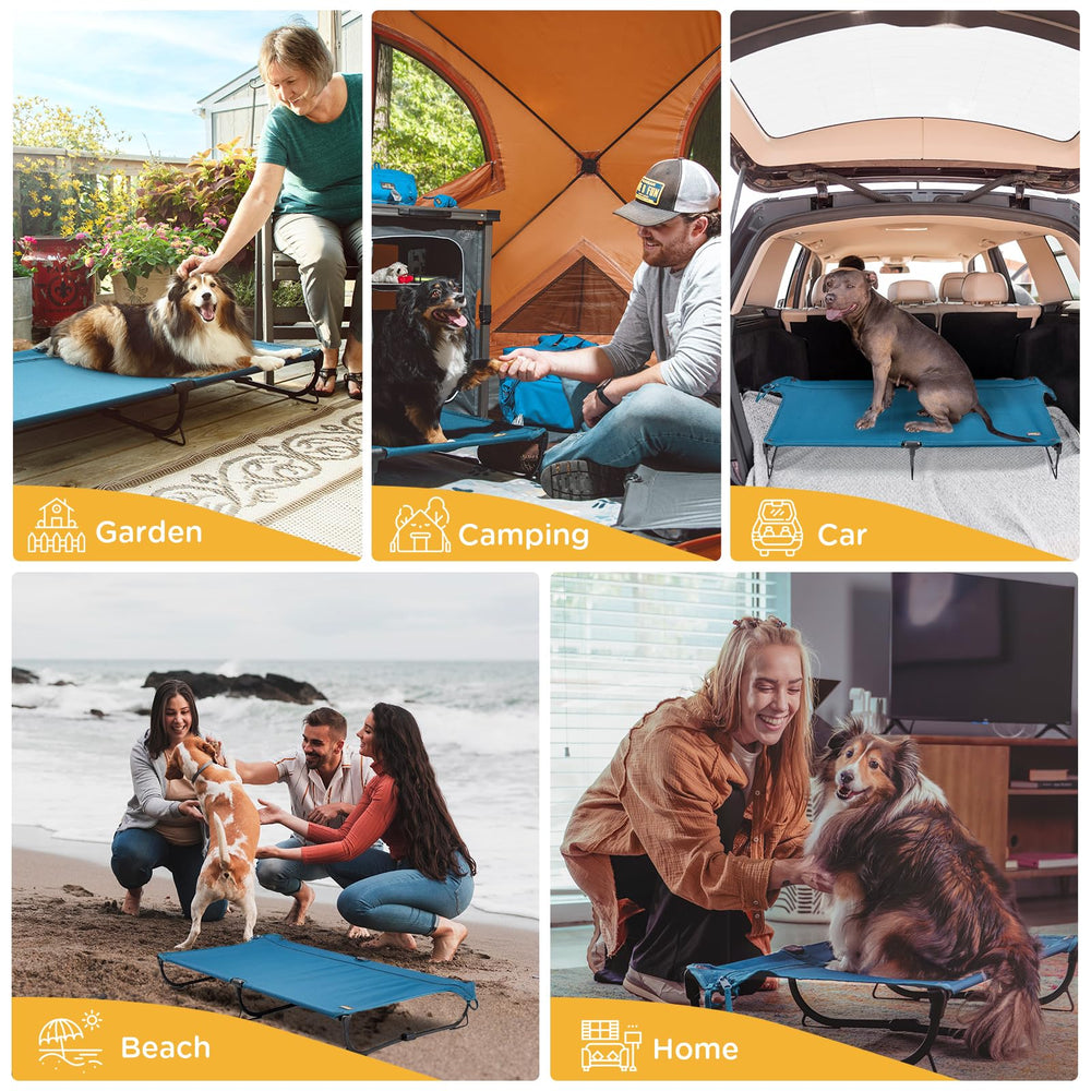 CANINE CANYON 43x27x7 bed dimensions suit mid-sized dogs outdoors