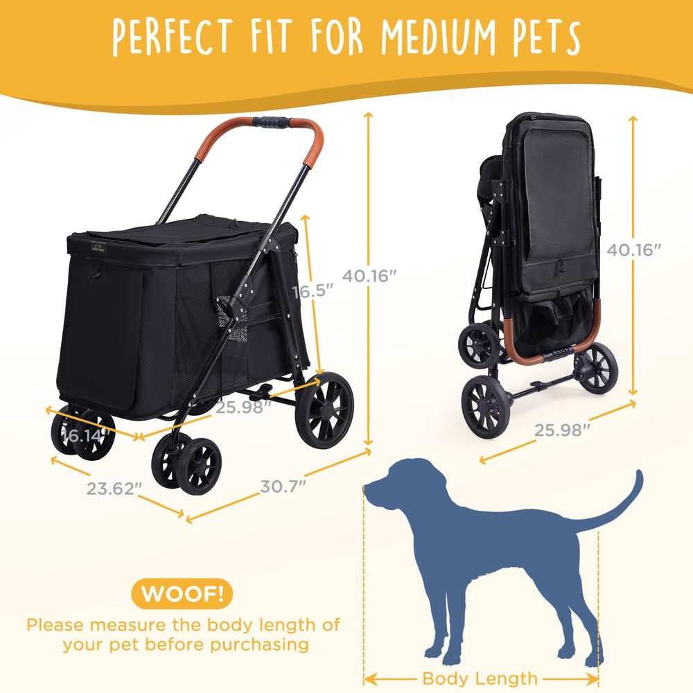 CANINE CANYON Scout rear-wheel brake enhances safety on slopes.
