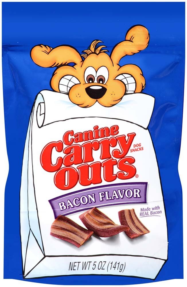 Canine Carry Outs Bacon Flavor Dog Treats image shows soft chews, ideal for training or on-the-go rewards.