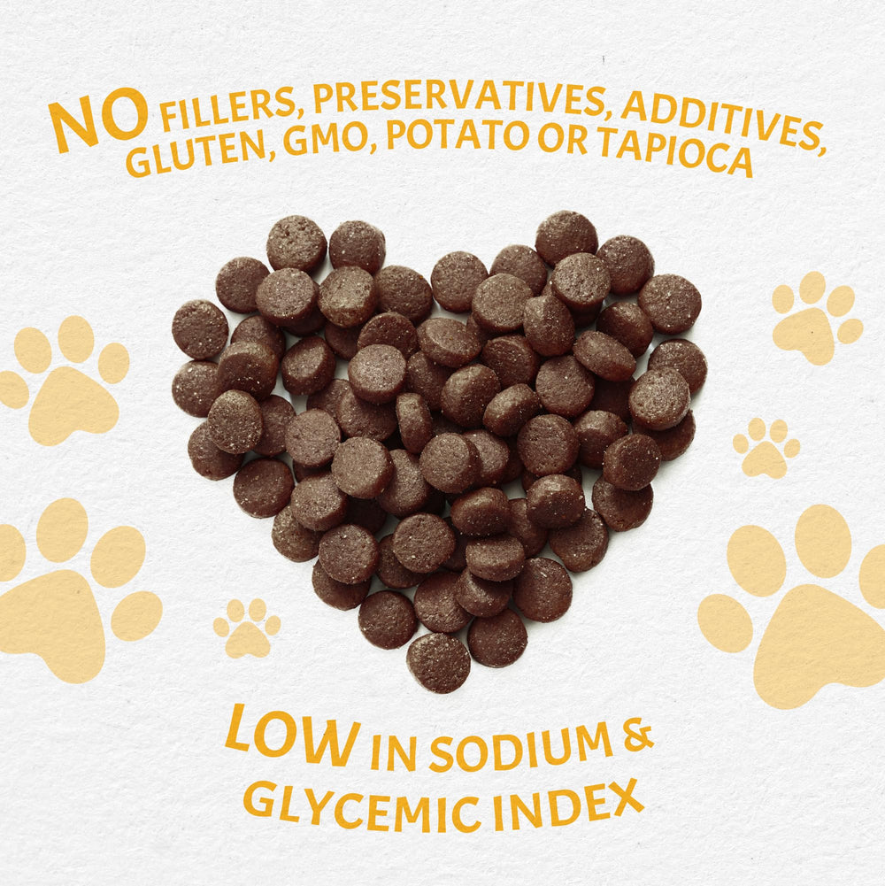 Canine Caviar Open Meadow label close-up showing no fillers or artificial additives.