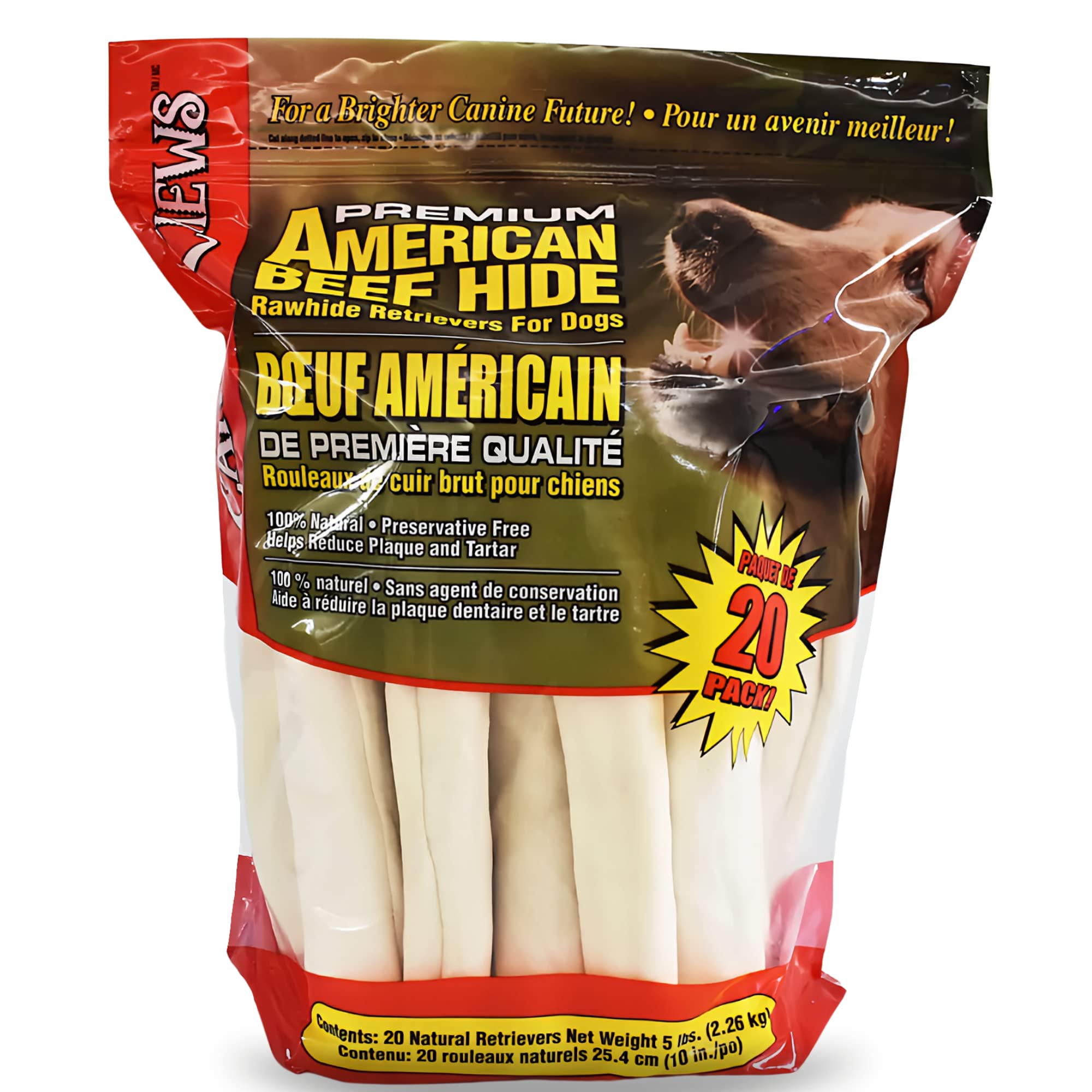 Canine Chews large-dog rawhide bones 10-11 inch chew for oral hygiene support