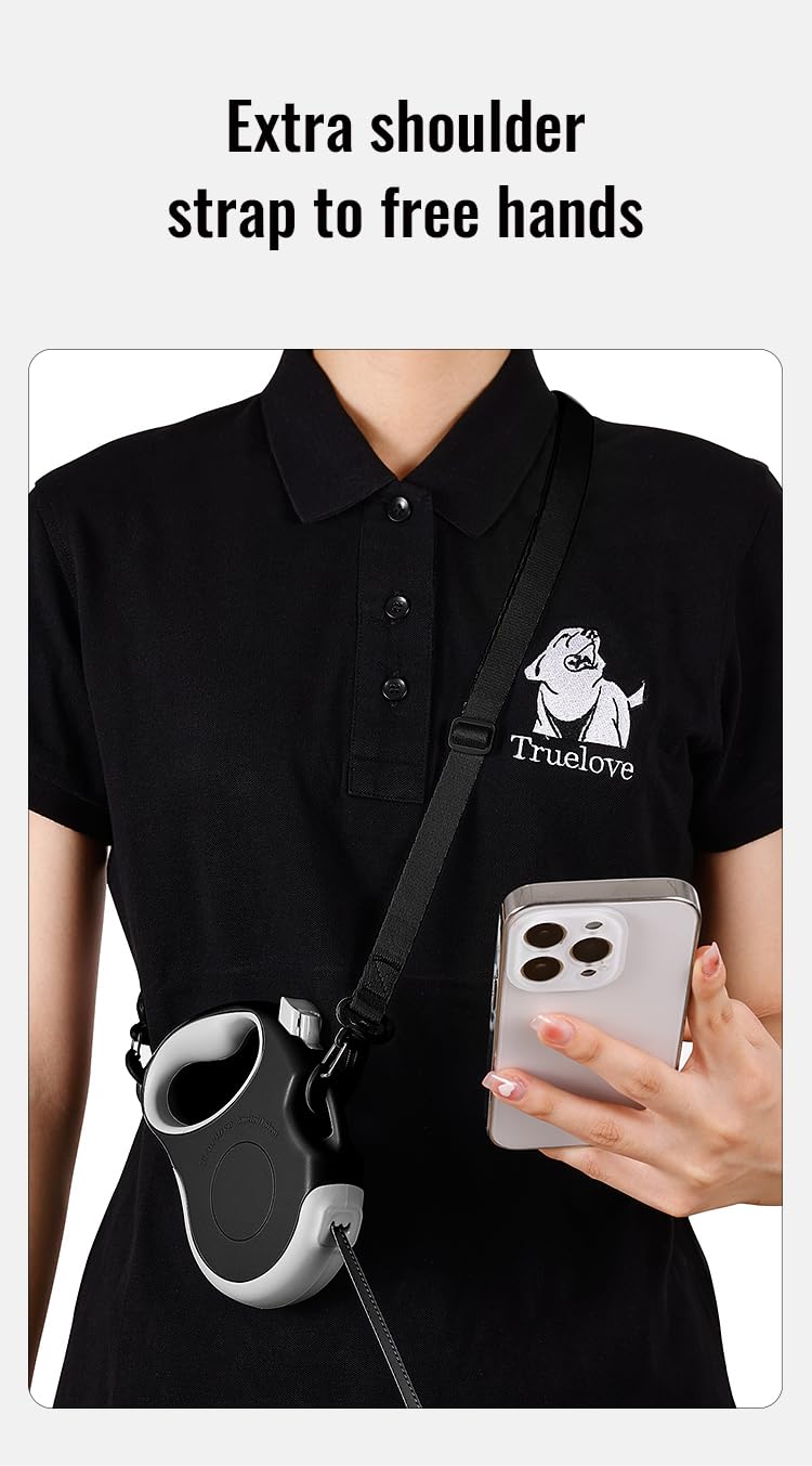 Canine Curation ergonomic TPE handle ensures comfortable grip during walks.