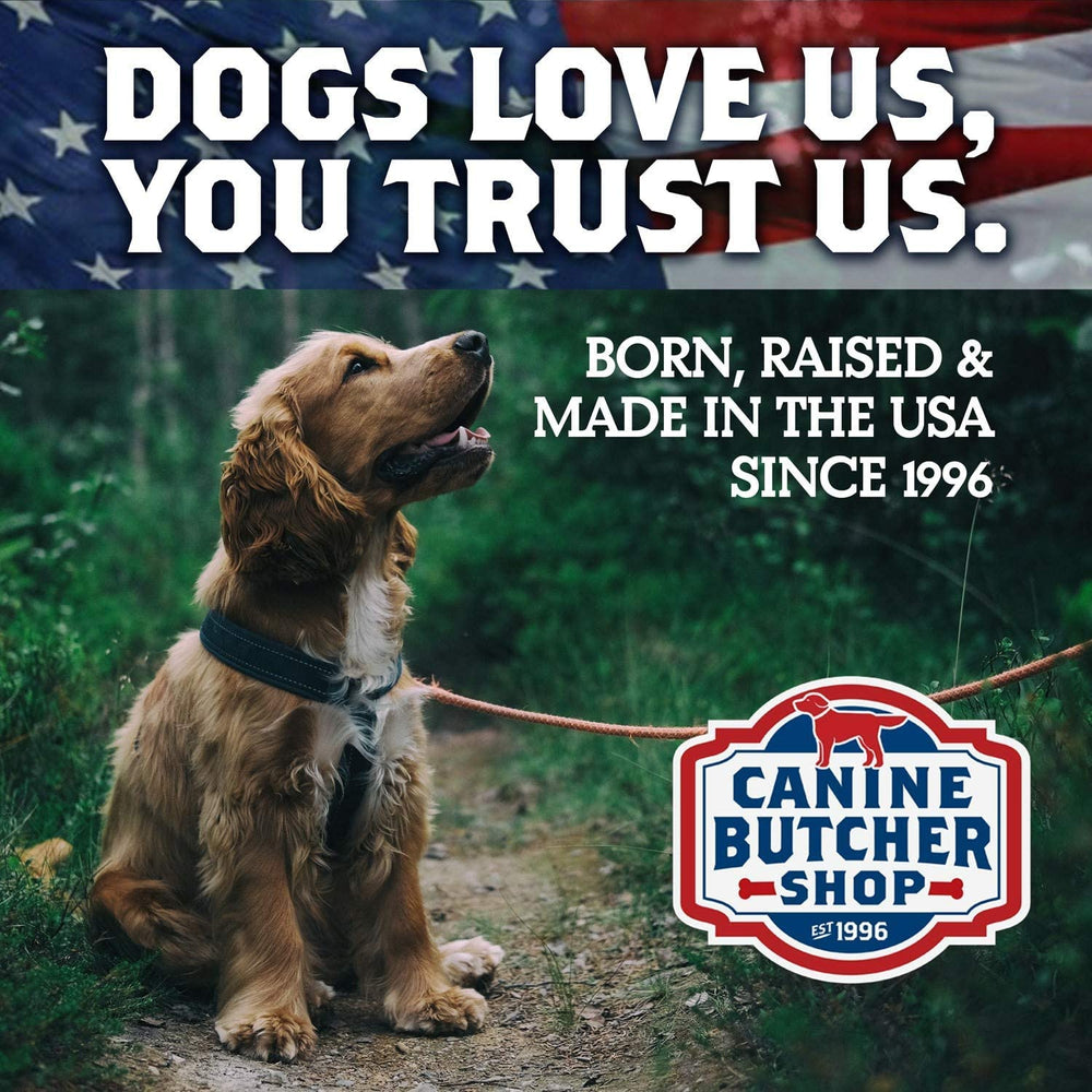 Canine Butcher Shop chicken feet USA-sourced image signals premium USA-made ingredients.